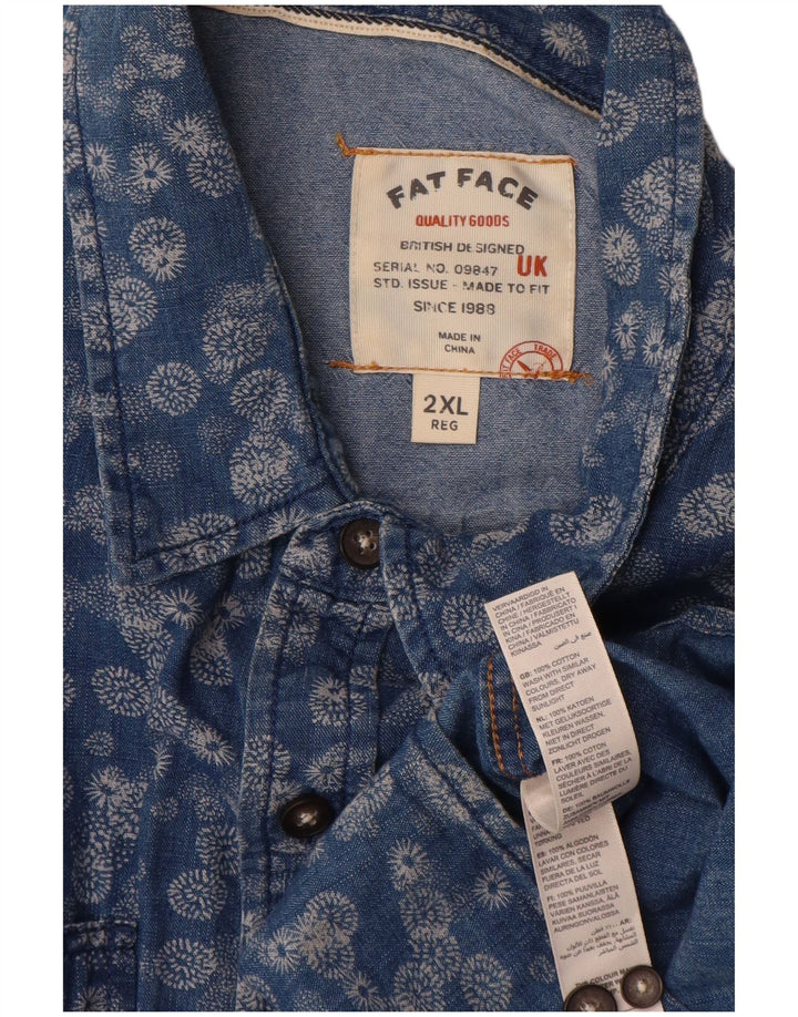 Camicia da uomo Fat Face 2XL Cotone floreale blu