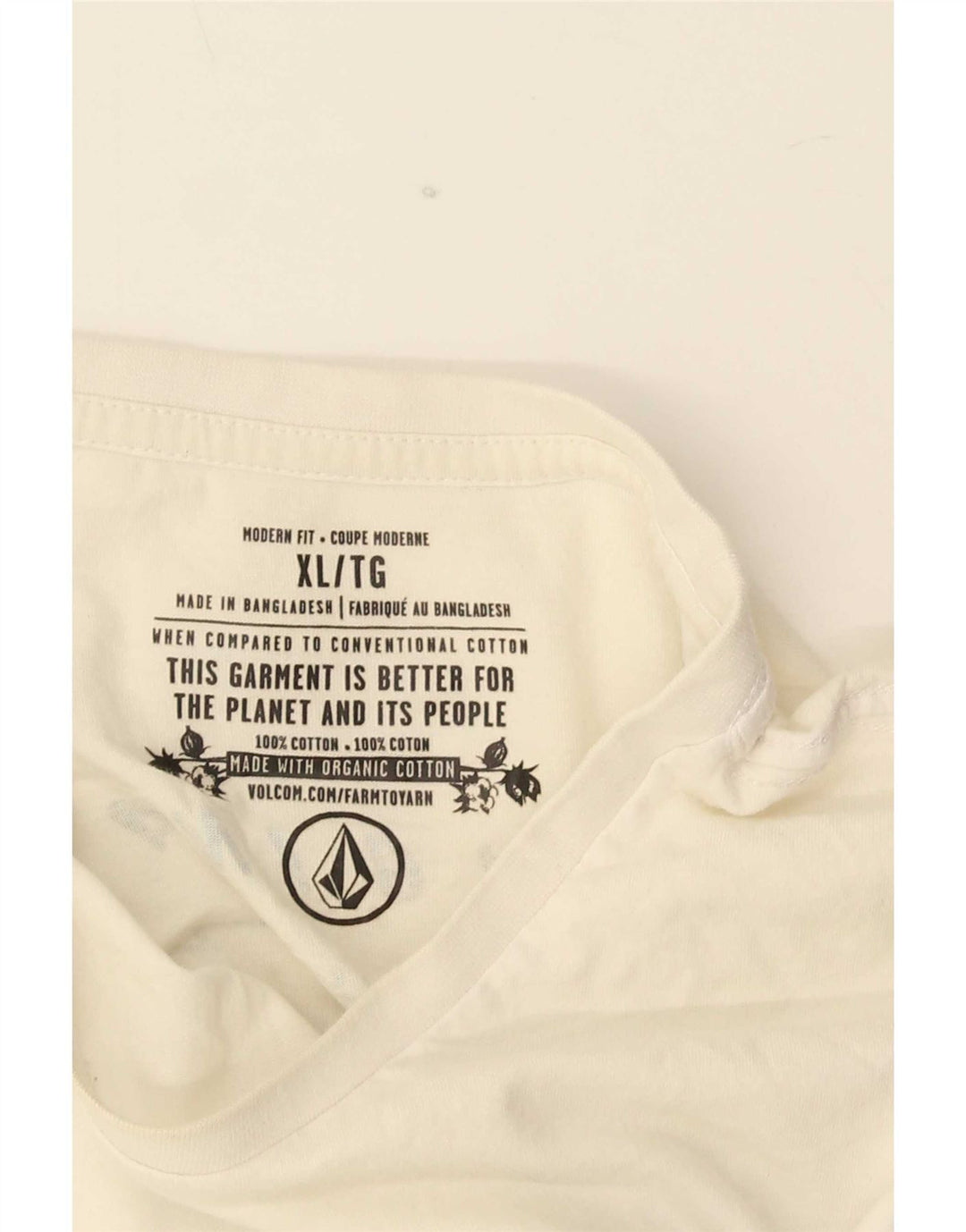 T-shirt grafica da uomo Volcom Top XL in cotone bianco