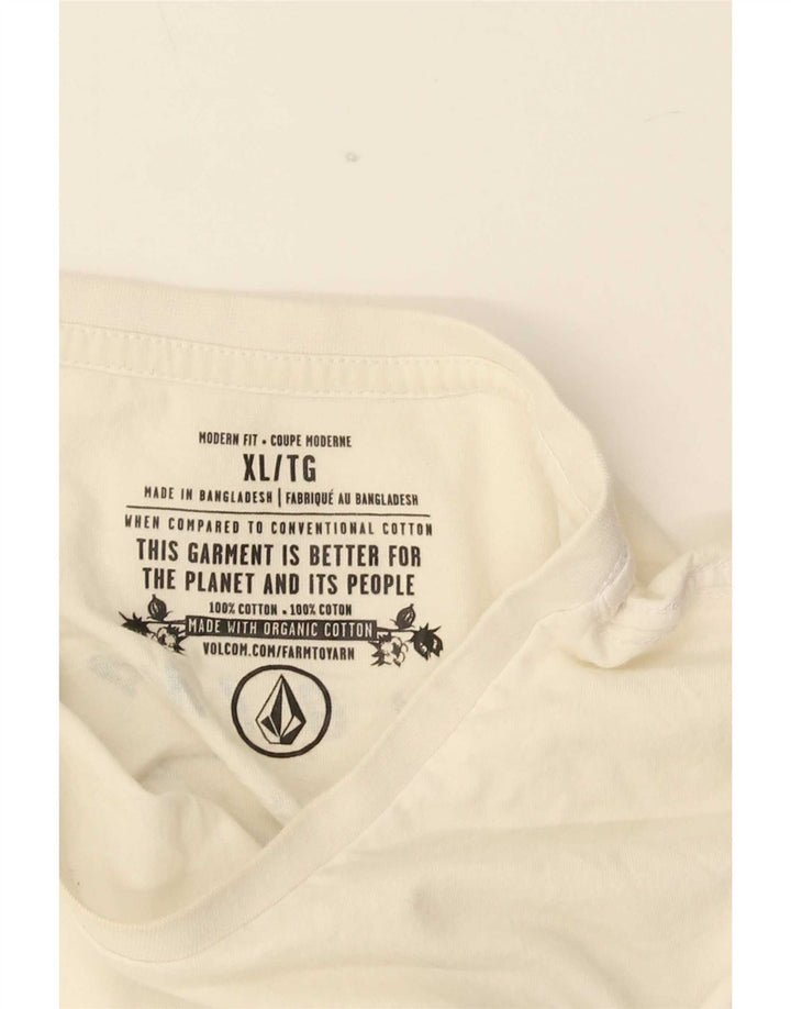 T-shirt grafica da uomo Volcom Top XL in cotone bianco