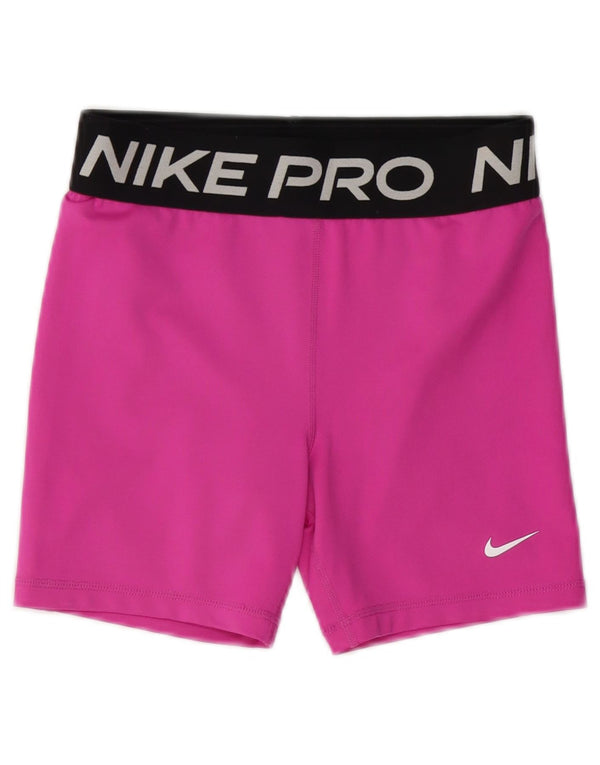 Pantaloncini sportivi NIKE per ragazze Dri Fit Graphic 13-14 anni XL Pink Colourblock