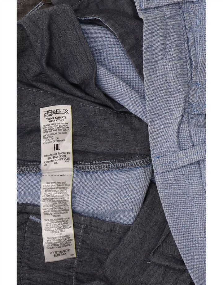 Pantaloncini chino da uomo Marks & Spencer W34 grandi in cotone blu