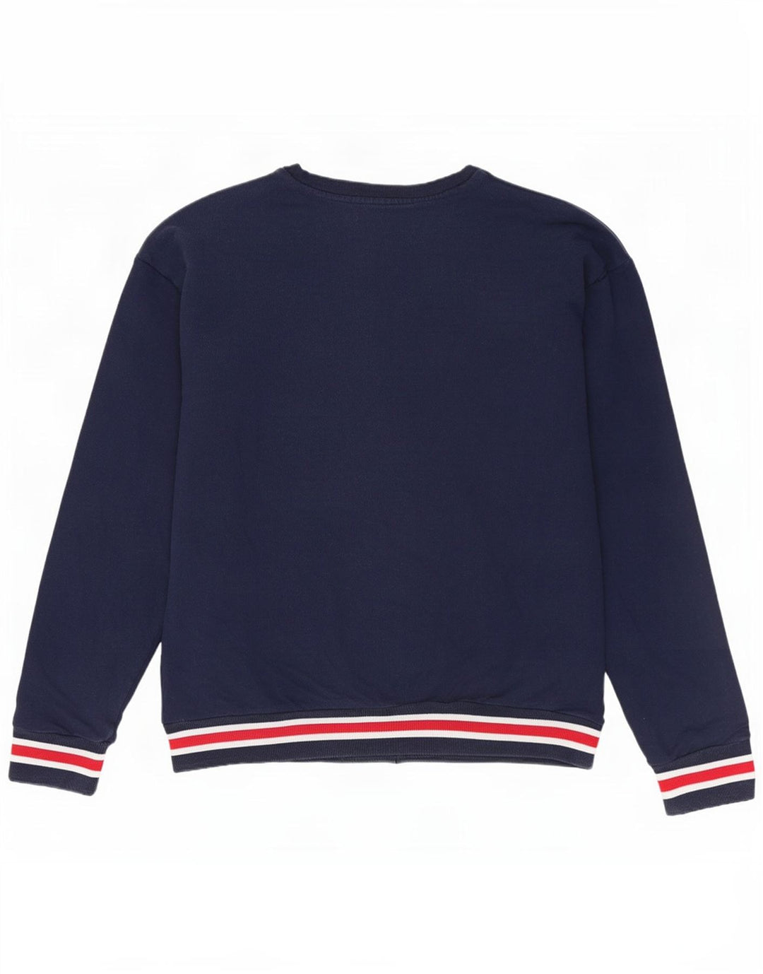 Fila Donna Felpa Maglione UK 14 Medio Blu Navy Cotone