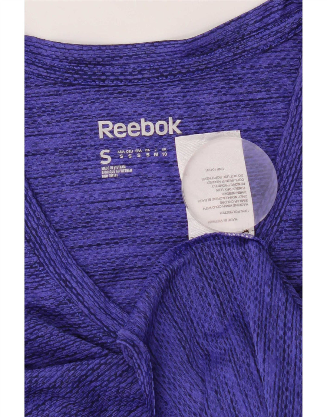 T-shirt Reebok Speedwick da donna, taglia UK 10, piccola, in poliestere chiazzato blu