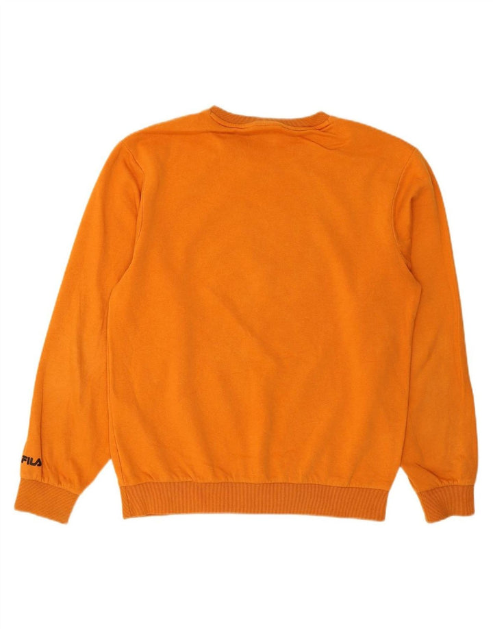 FILA Mens Graphic Sweatshirt Jumper XS Orange Cotton