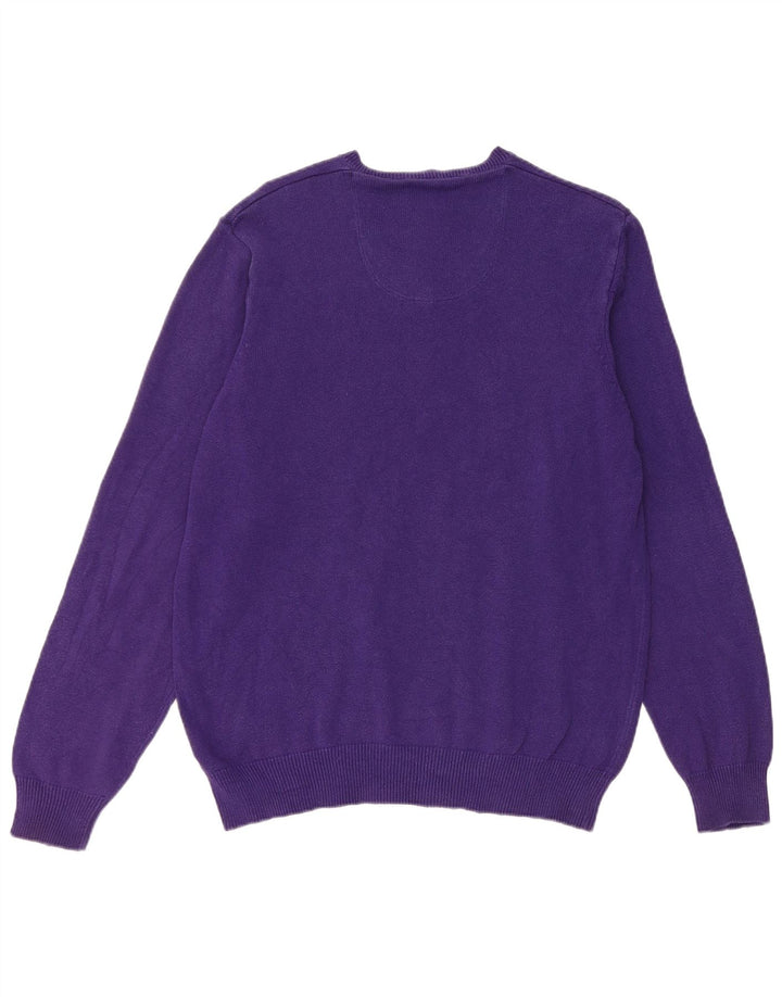 Maglione da uomo con scollo a V blu Harbour Marks & Spencer viola medio