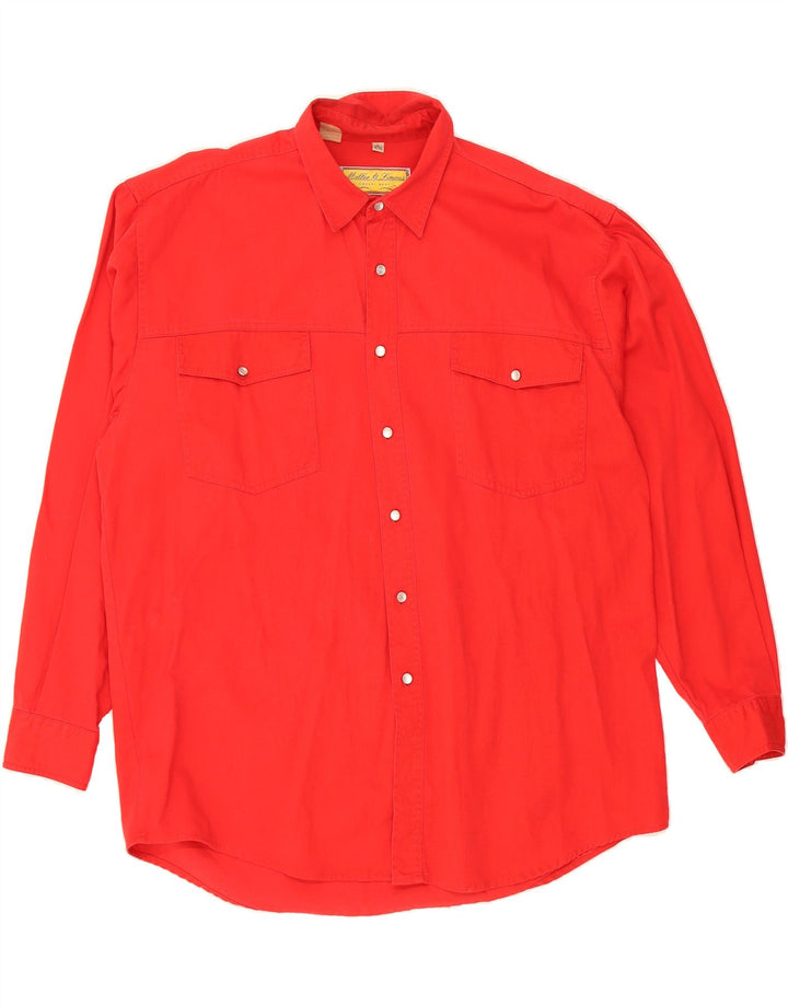 MILLER & SIMONS Mens Shirt Size 41/42 Large Red Cotton Vintage Miller & Simons and Second-Hand Miller & Simons from Messina Hembry 