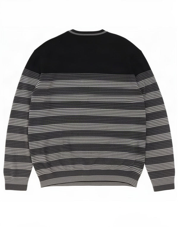 Maglione maglione girocollo da uomo Hugo Boss XL in cotone gessato grigio