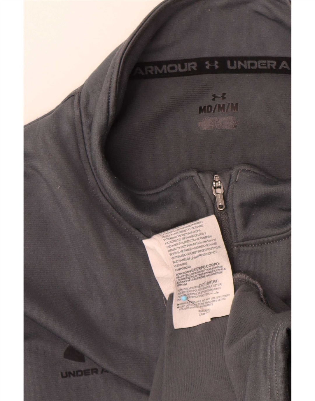 Under Armour da donna con zip e collo, vestibilità regolare, manica lunga, grigio medio, sportivo
