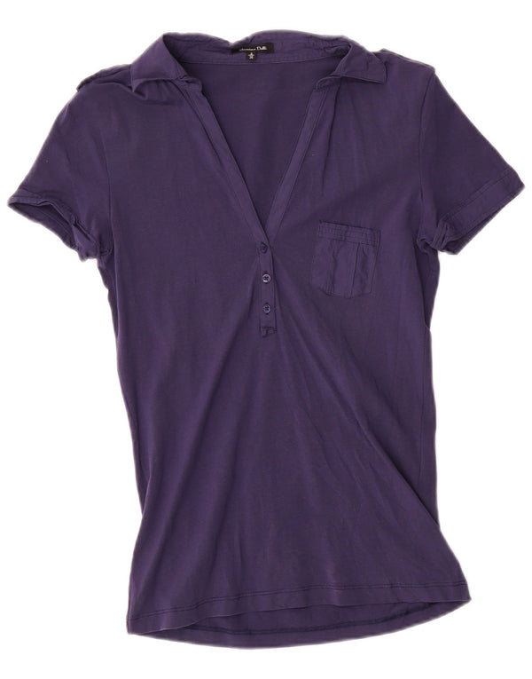 Polo da donna Massimo Dutti UK 10 Small Blu navy in cotone