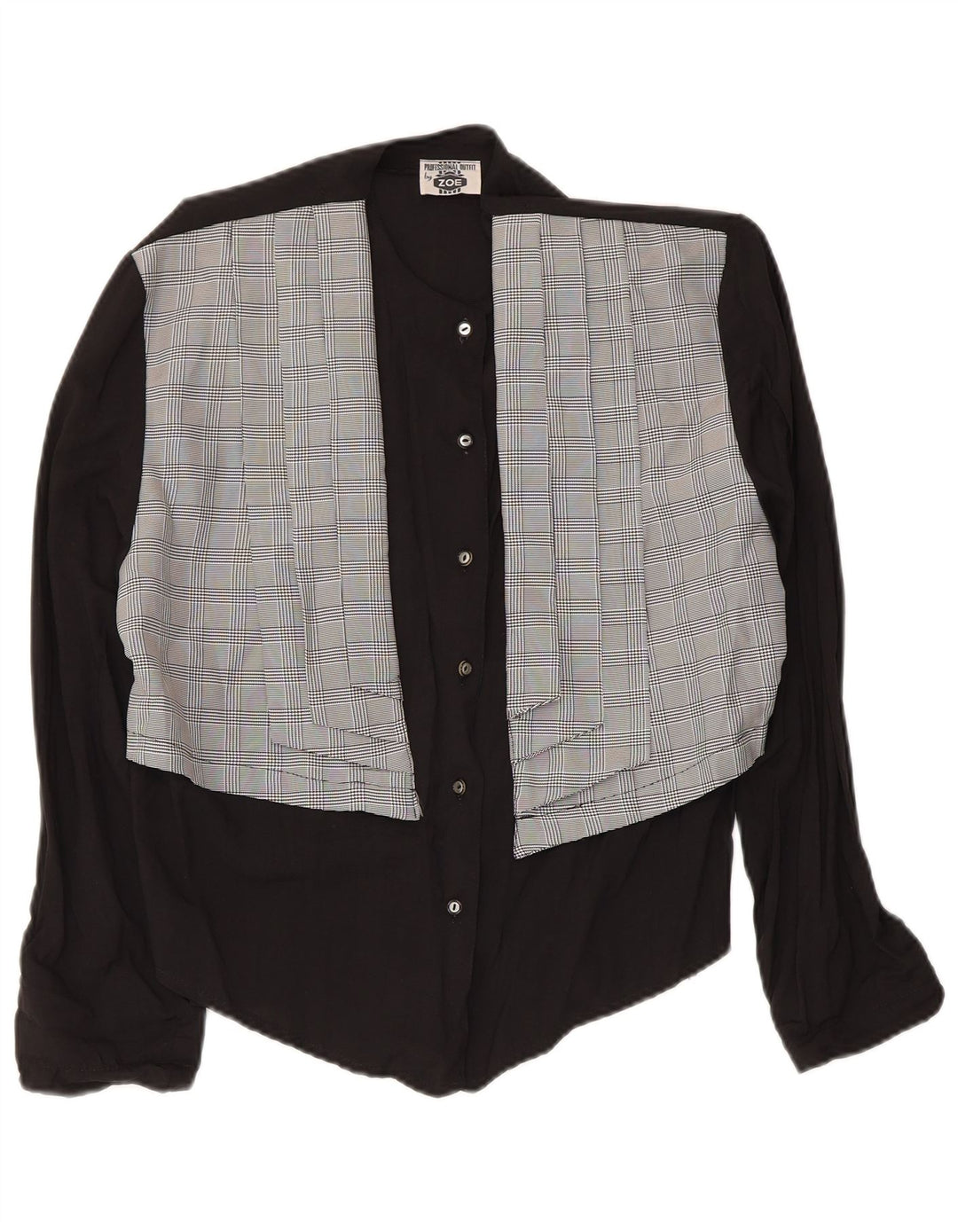 Camicetta Camicia Donna Zoe IT 44 Viscosa Media Check Nera