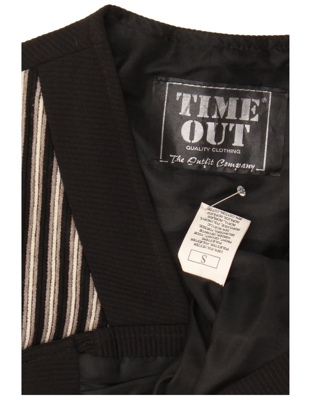 TIMEOUT Gilet da uomo piccolo in poliestere a righe nere