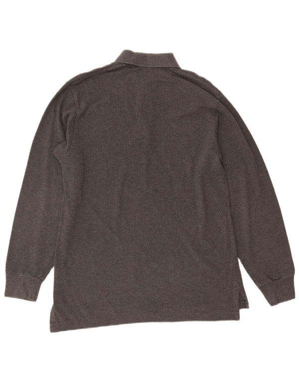 POLO RALPH LAUREN Polo da uomo a manica lunga grande in cotone grigio