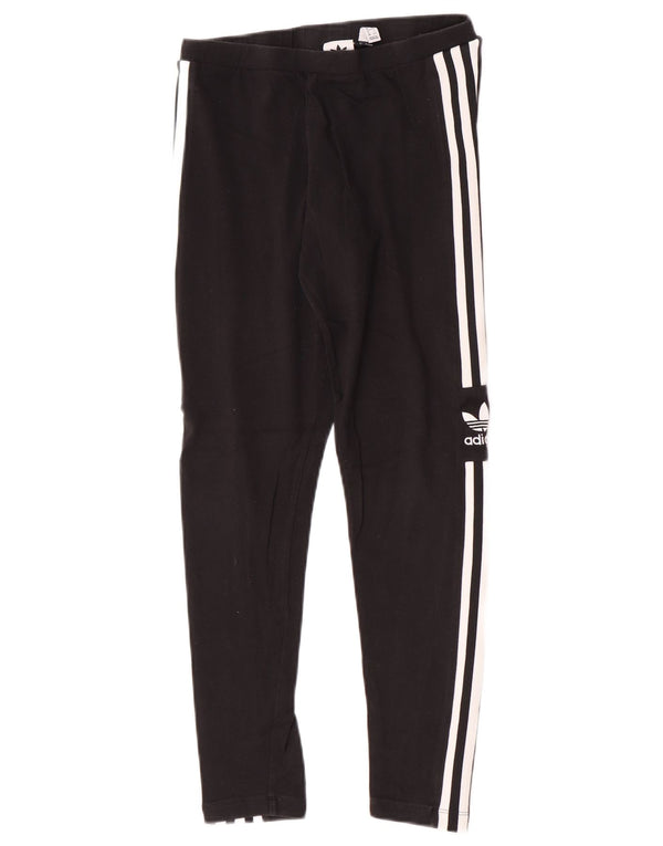 Leggings grafici da donna Adidas UK 12 cotone medio nero