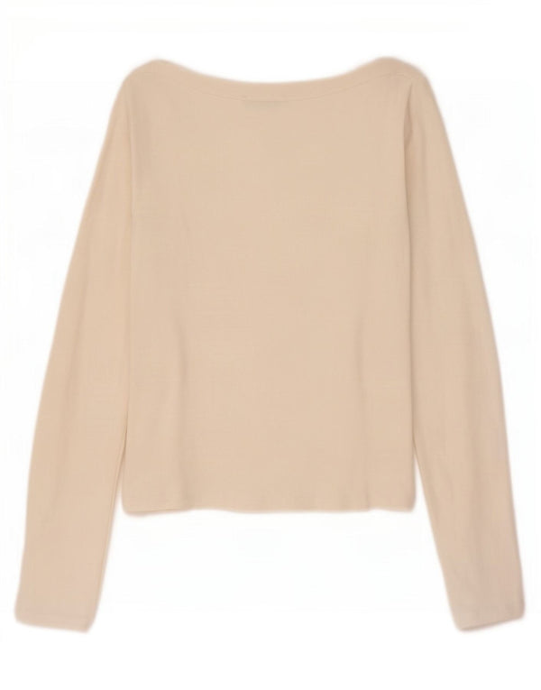 Top corto da donna Zara a maniche lunghe UK 14 grande bianco