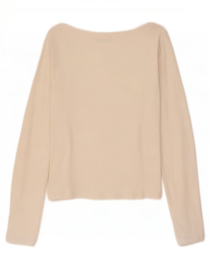 Top corto da donna Zara a maniche lunghe UK 14 grande bianco