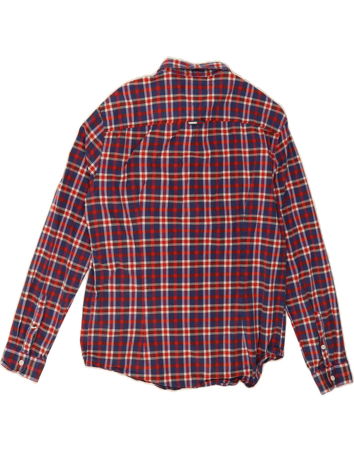 TOMMY HILFIGER Mens Shirt XL Navy Blue Check Cotton Vintage Tommy Hilfiger and Second-Hand Tommy Hilfiger from Messina Hembry 