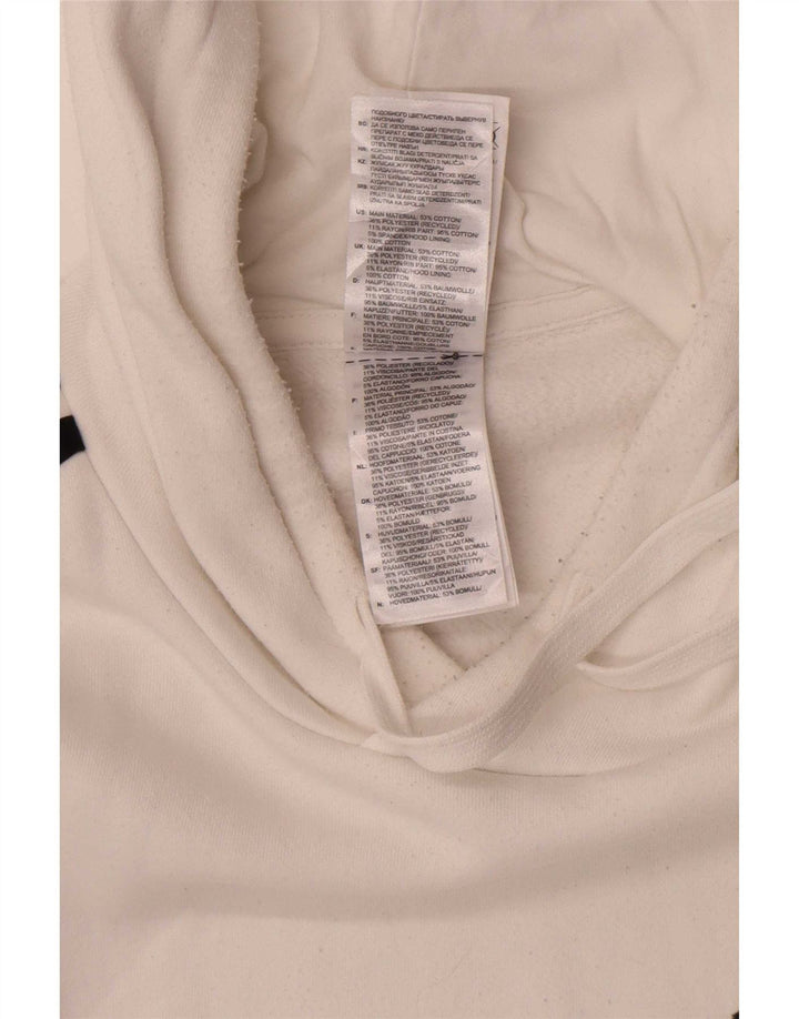 Felpa con cappuccio da uomo Adidas, cotone bianco medio
