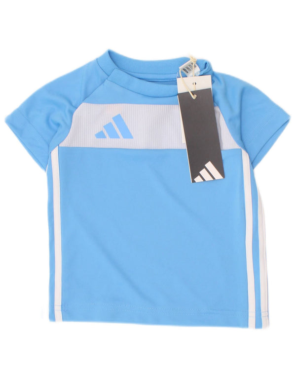Maglietta Adidas da bambino per neonato, 3-6 mesi, in poliestere color block blu