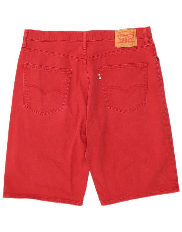 LEVI'S Pantaloncini di jeans 569 da uomo W36 grandi in cotone rosso