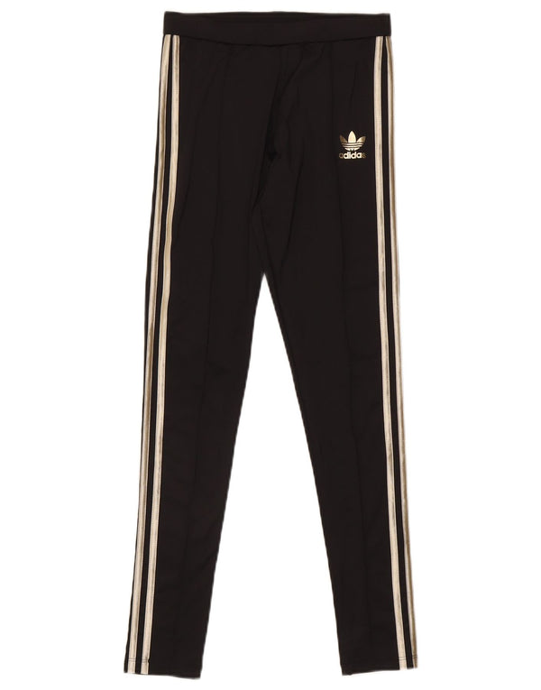 Adidas Womens Leggings UK 8 Small Black Polyester