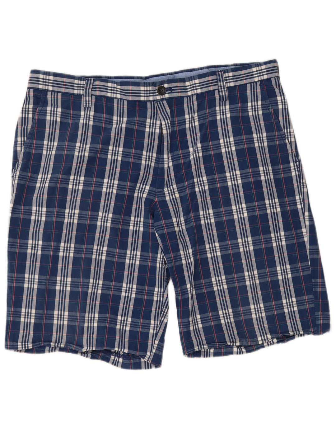 Pantaloncini chino da uomo IZOD W36 grandi in cotone a quadri blu navy