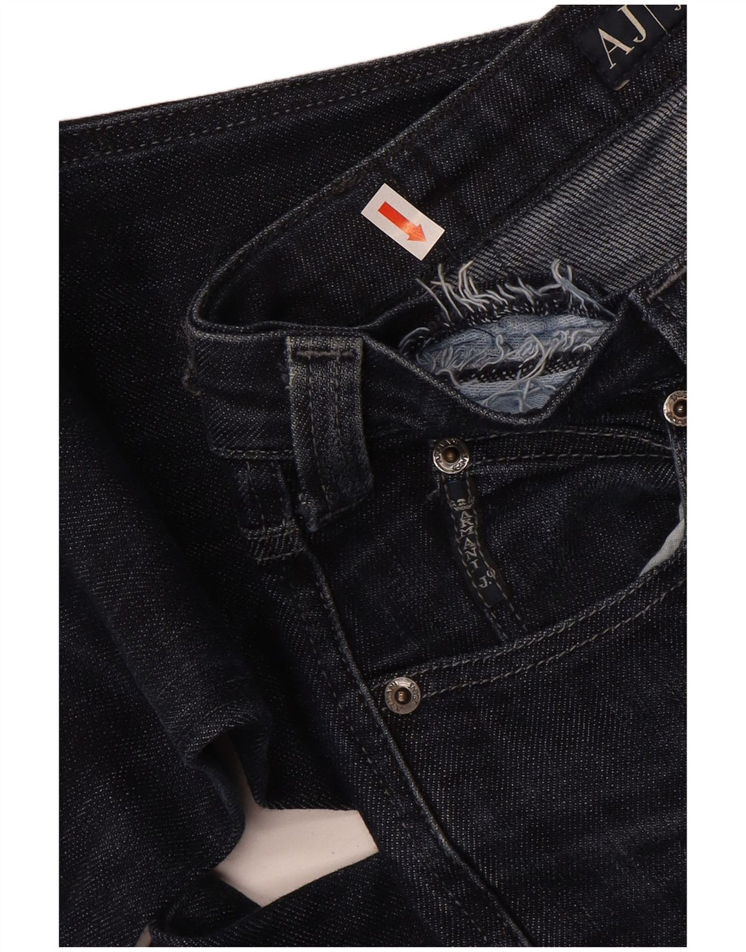 Jeans dritti da donna Armani W26 L32 cotone blu navy