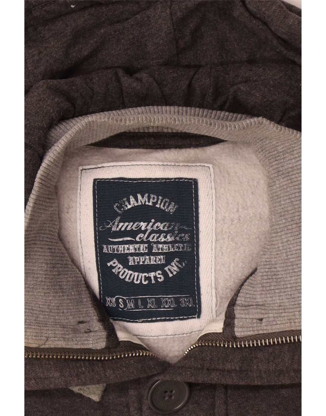 Maglione con cappuccio e zip da uomo Champion piccolo in cotone grigio