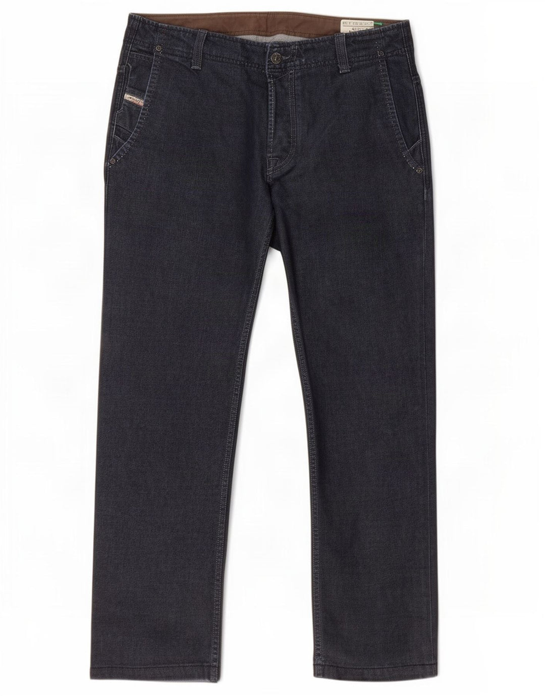 Jeans dritti da uomo Diesel Revick W33 L30 in cotone blu navy