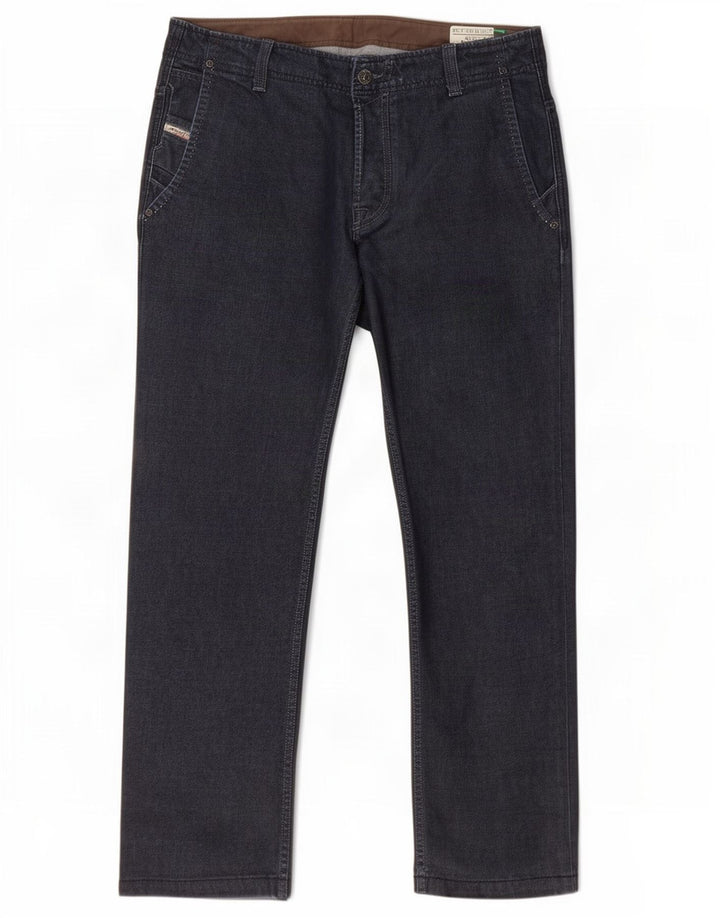 Jeans dritti da uomo Diesel Revick W33 L30 in cotone blu navy