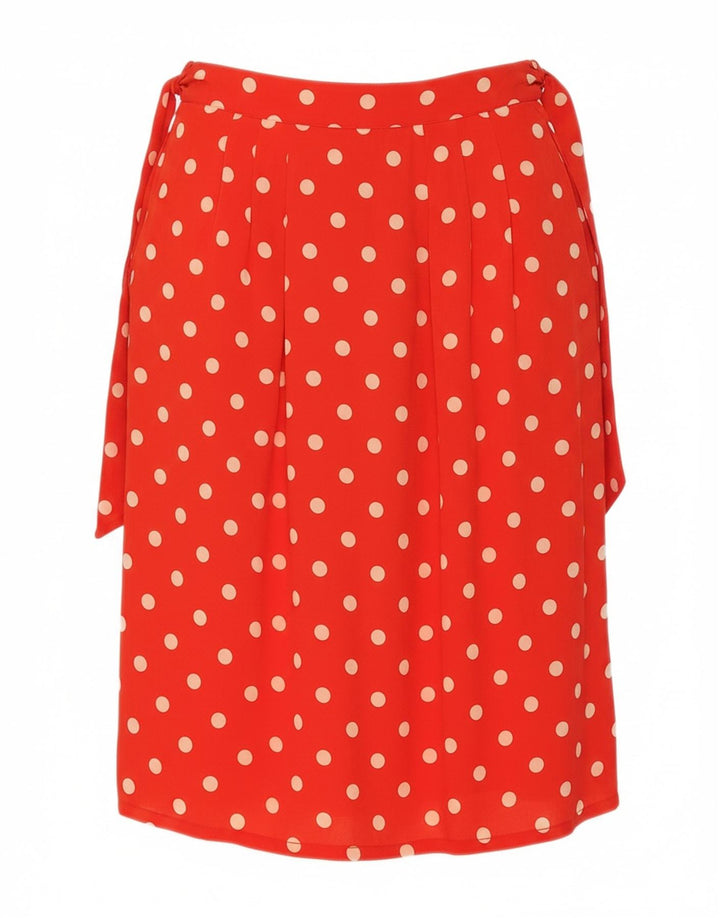 VINTAGE Womens Wrap Skirt W30 Medium Red Polka Dot