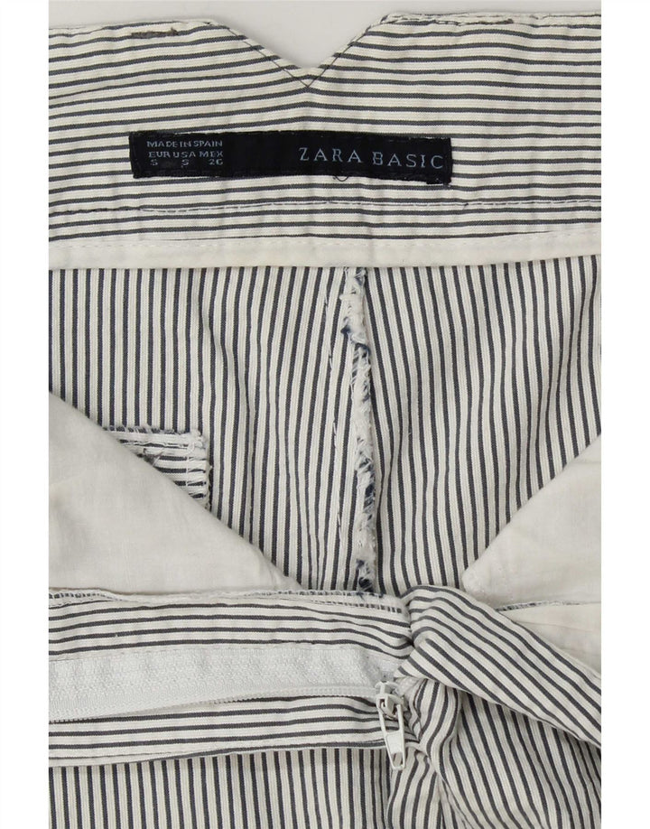 Pantaloncini chino da donna Zara piccoli W27 gessati bianchi