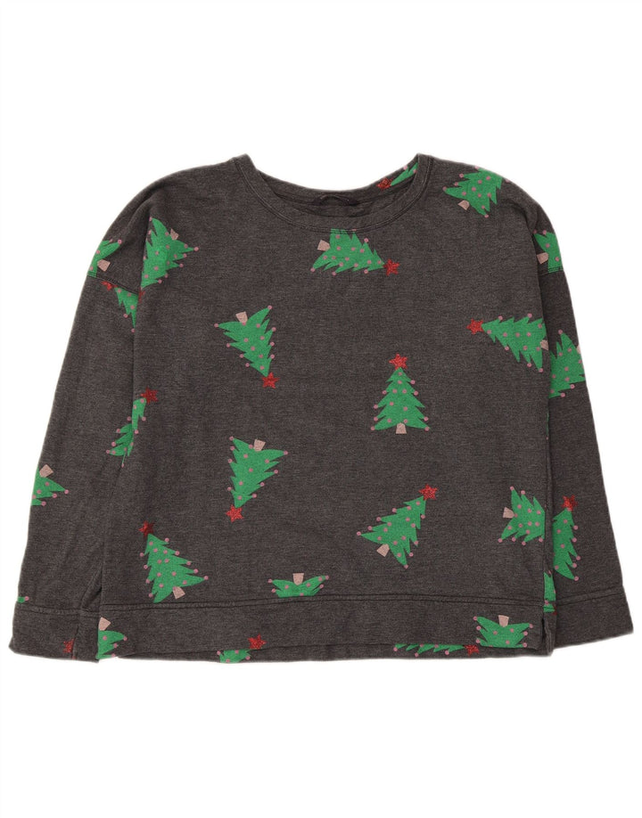 Felpa grafica da donna Marks & Spencer UK 16 Large Grey Christmas