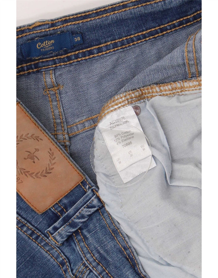 Jeans slim regolari da uomo Cotton Traders W38 L27 Blu