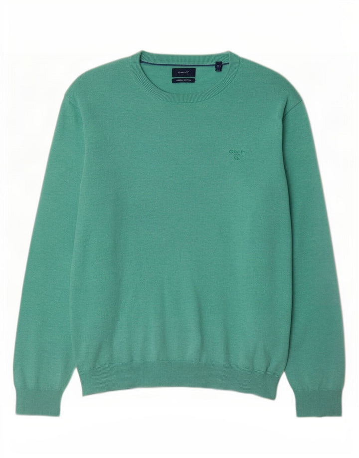 Gant Maglione da uomo con scollo a barchetta, grande, in cotone turchese