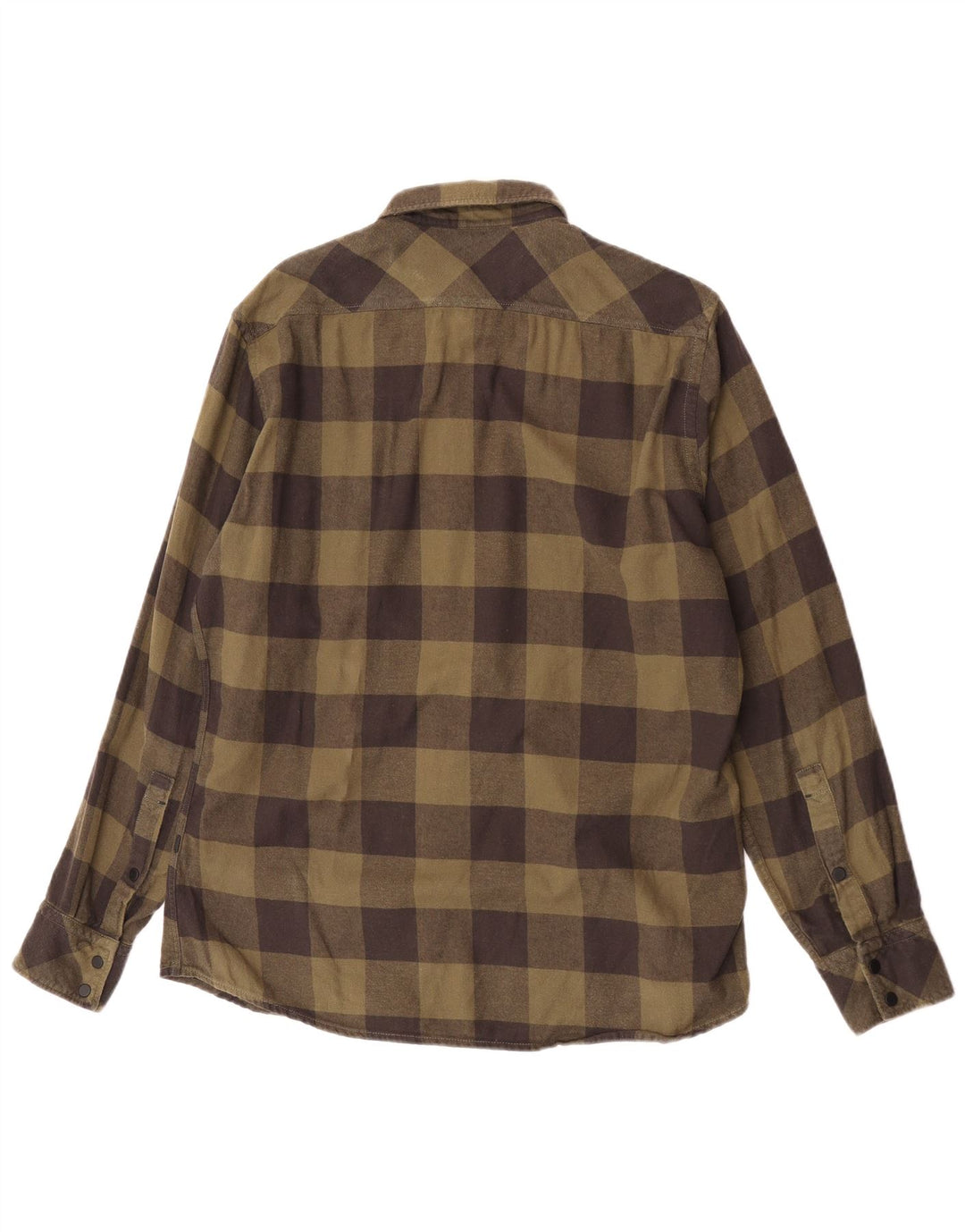 Hugo Boss Camicia da uomo in flanella dalla vestibilità regolare, grande in cotone a quadretti kaki