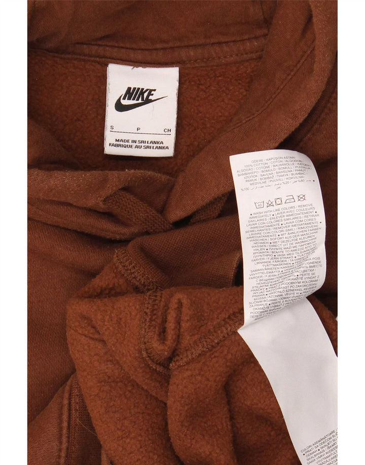 Felpa con cappuccio da uomo Nike Small in cotone marrone