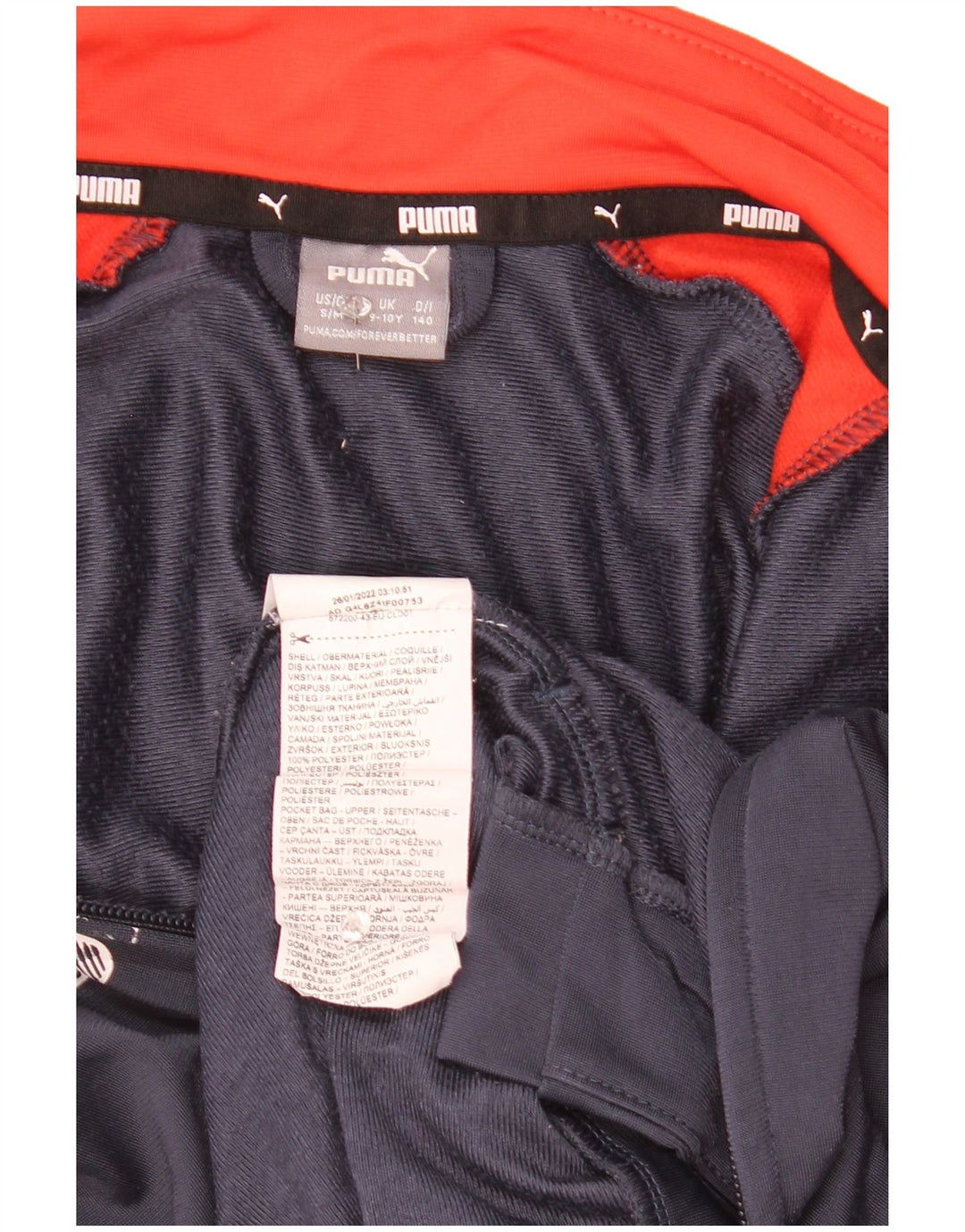 Giacca da tuta grafica da ragazzo Puma 9-10 anni Blu navy Colourblock