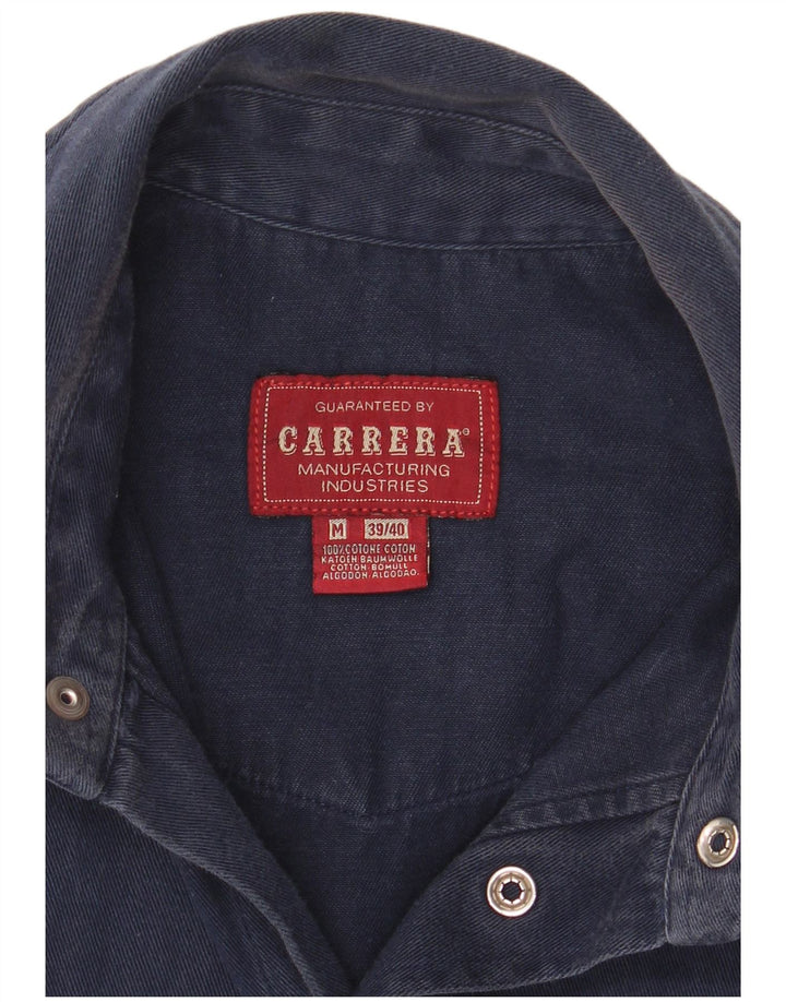 Camicia da uomo Carrera taglia 39/40 cotone medio blu navy