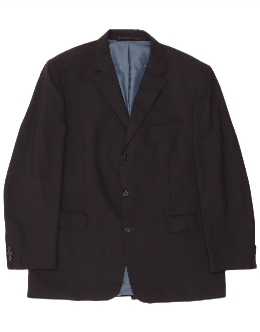 Giacca blazer a 3 bottoni da uomo Marks & Spencer UK 44 XL poliestere blu navy