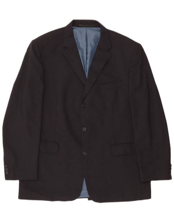 Giacca blazer a 3 bottoni da uomo Marks & Spencer UK 44 XL poliestere blu navy