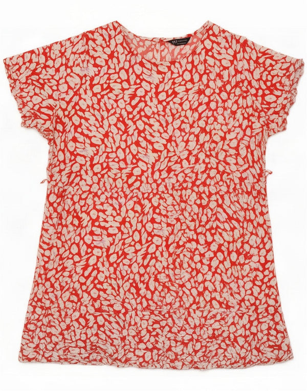 Abito a strati da donna Marks & Spencer UK 18 XL Viscosa maculata rossa