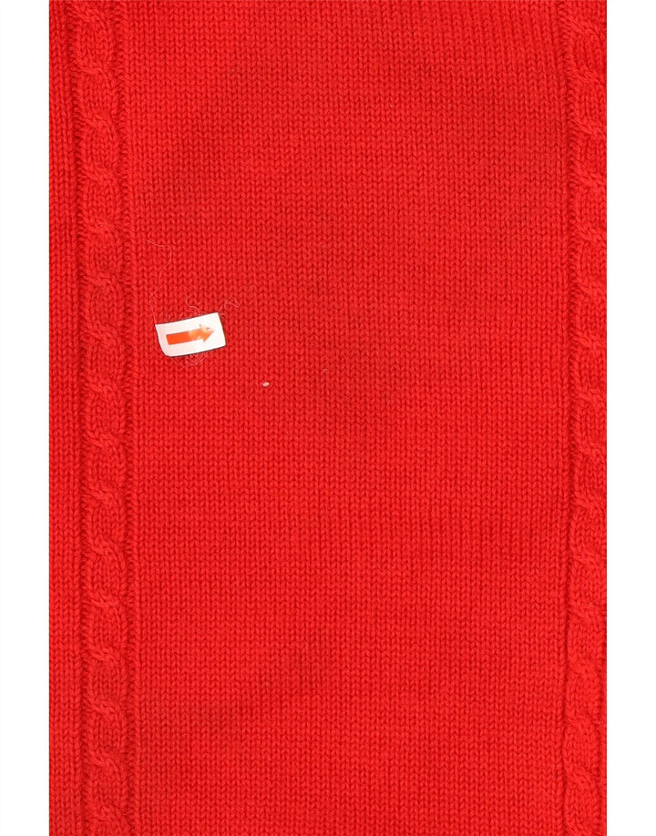Maglione maglione girocollo da uomo vintage in lana rossa XL