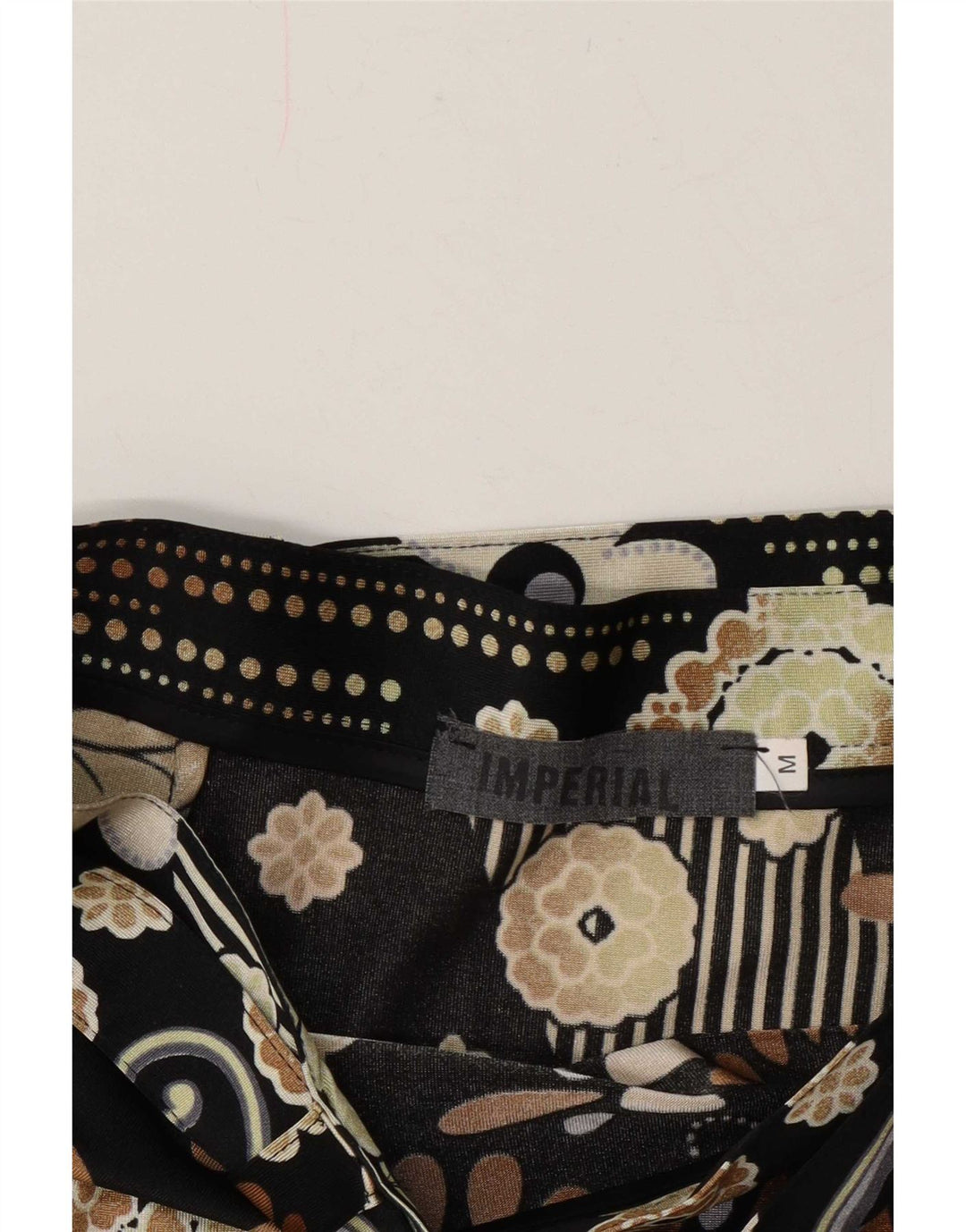 Gonna a trapezio grafica da donna imperiale media W28 nera floreale
