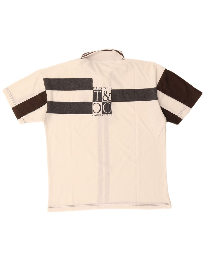 Polo grafica da uomo LOTTO color block bianco medio