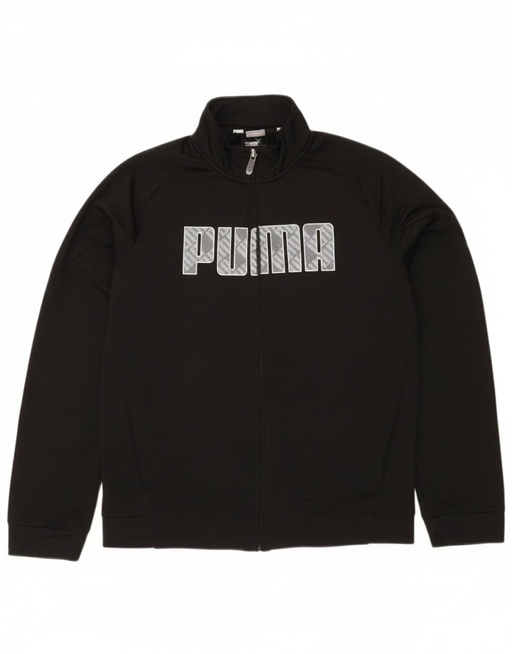 Giacca da tuta grafica da ragazzo Puma 13-14 anni in poliestere nero