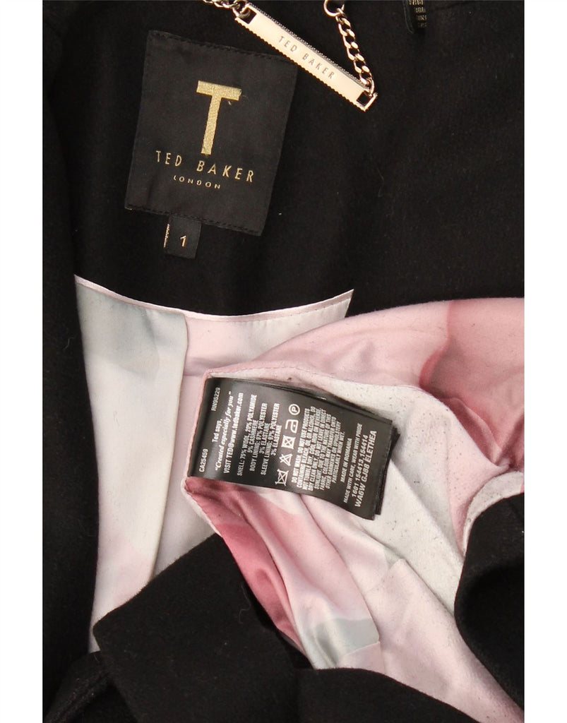 TED BAKER Womens 1 Button Blazer Jacket Size 1 XS Black Wool Vintage Ted Baker and Second-Hand Ted Baker from Messina Hembry 