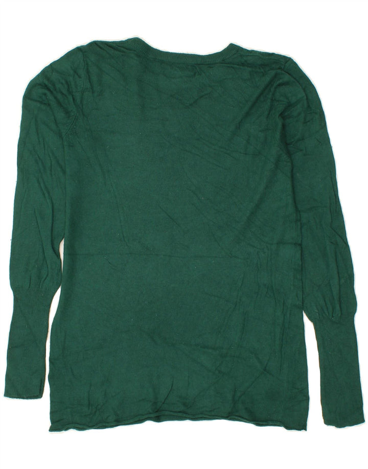 MOSSIMO Womens Boat Neck Jumper Sweater UK 14 Large Green Nylon Vintage Mossimo and Second-Hand Mossimo from Messina Hembry 