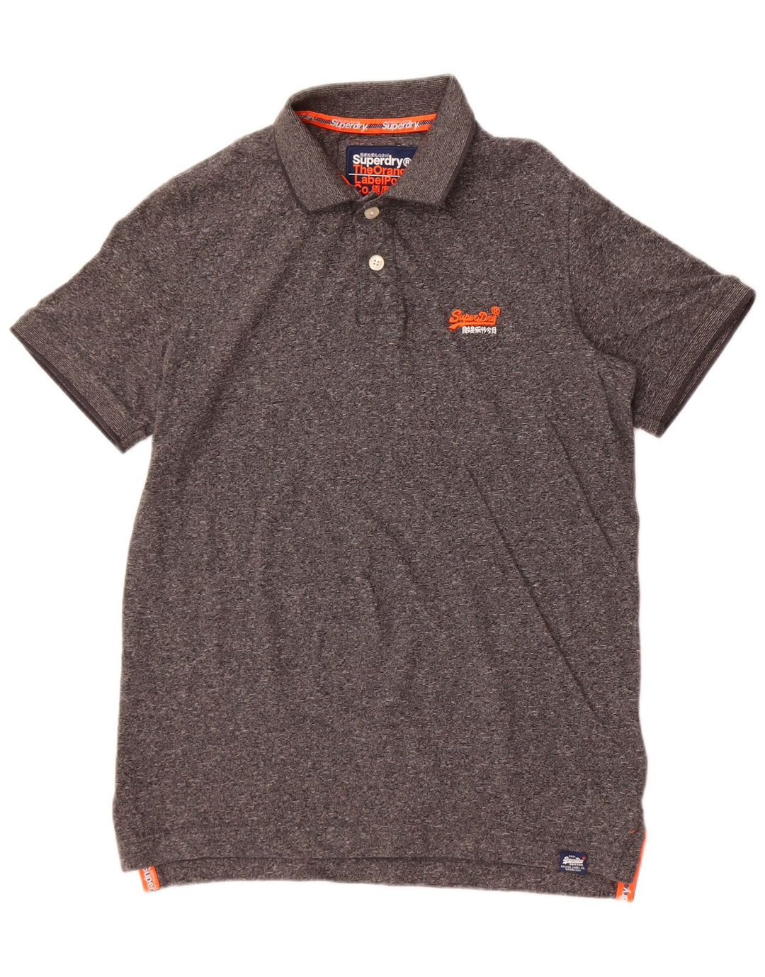 Polo da uomo Superdry Small in cotone chiazzato grigio