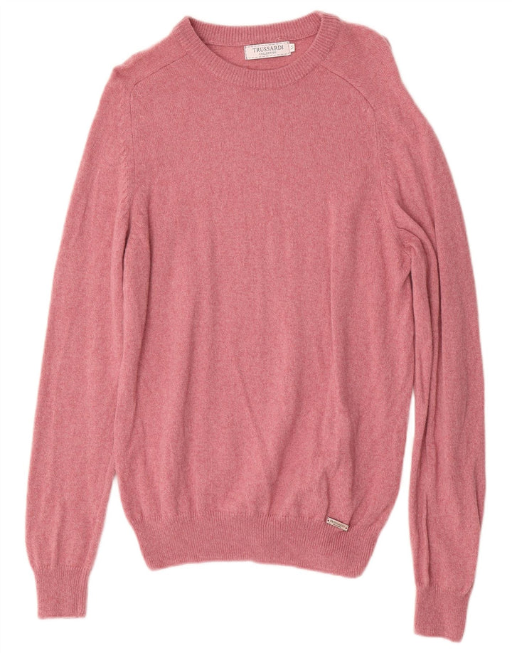 Maglione Uomo Girocollo Trussardi Lana Rosa Medio