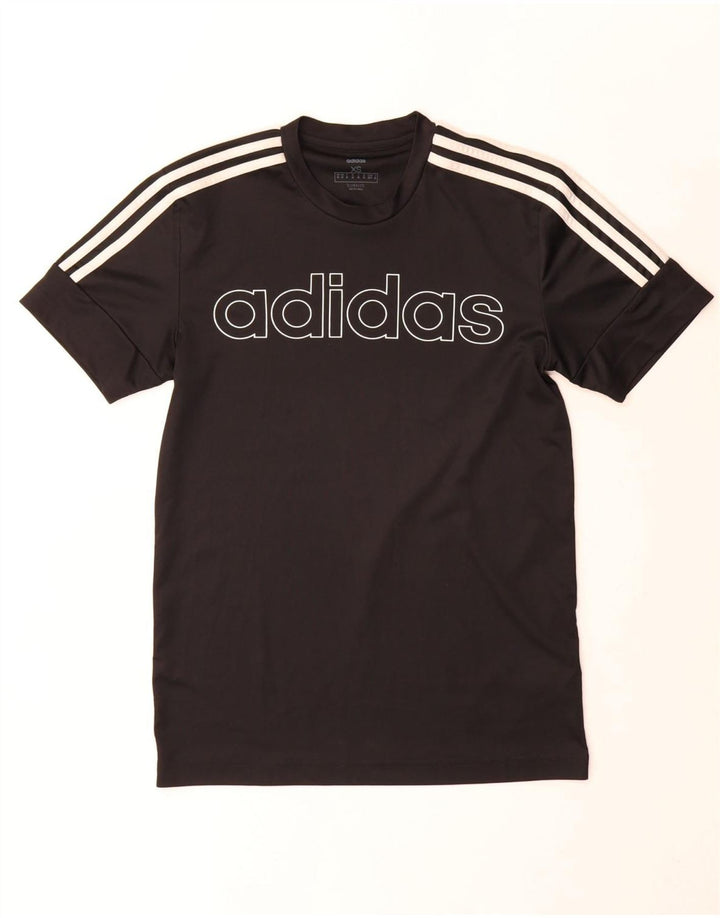 T-shirt grafica Adidas da uomo Climalite Top XS poliestere nero